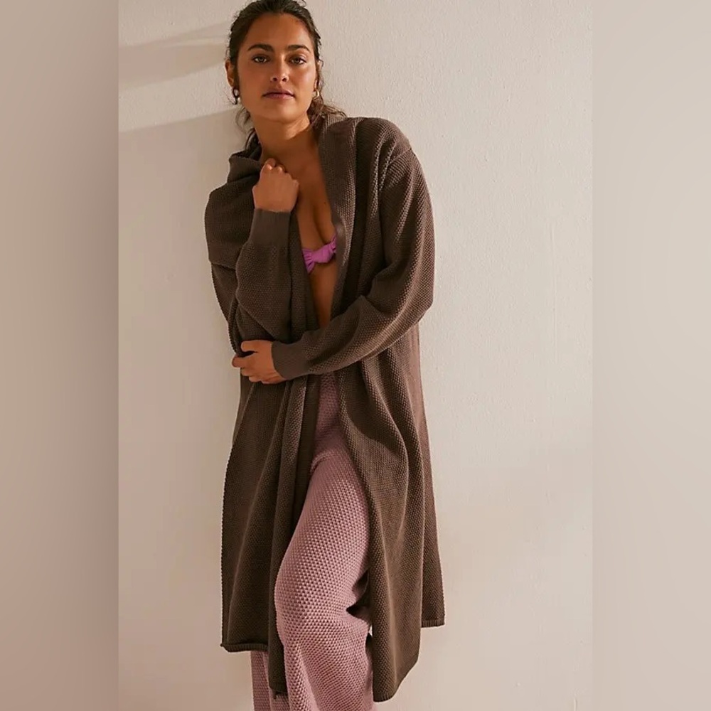 Free People Beach Hailee‎ Convertible Cardigan - Minked brown open front relaxed